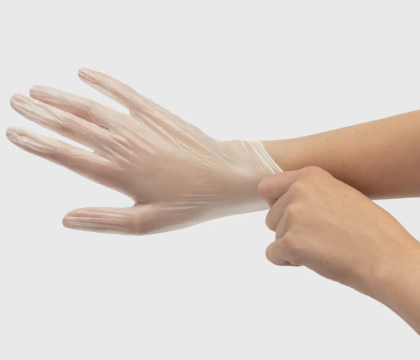 Fromm Clear Vinyl Powder Free Gloves - 100 Pack (Small, Medium, Large) - Image 2