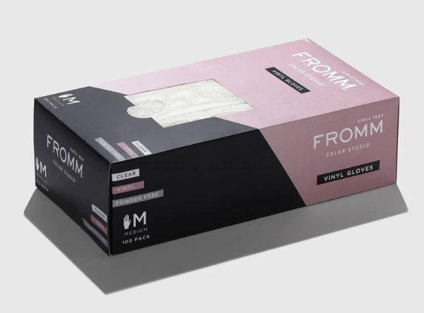 Fromm Clear Vinyl Powder Free Gloves - 100 Pack (Small, Medium, Large) - Image 4