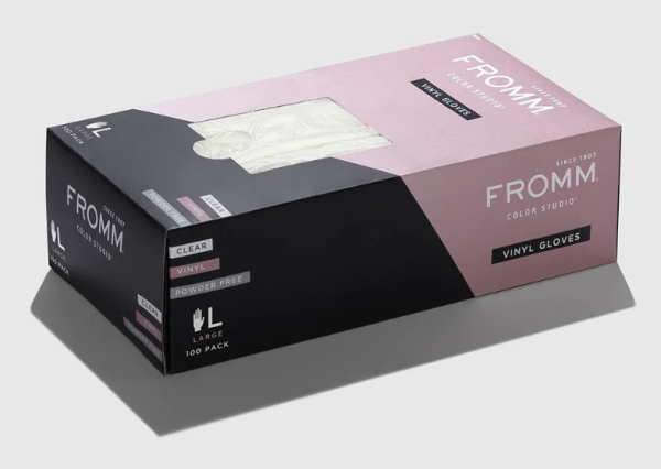 Fromm Clear Vinyl Powder Free Gloves - 100 Pack (Small, Medium, Large) - Image 5