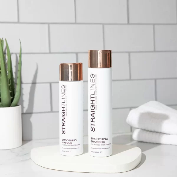 Straightlines Smoothing Shampoo & Conditioner - Blonde Formula | 10 fl. oz. & 8.5 fl. oz
